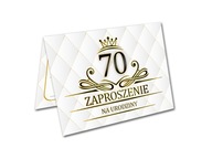 ZAPROSZENIE NA 70 URODZINY LUX ELEGANCKIE BIAŁE SIEDEMDZIESIĄTKA + koperta