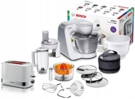Zestaw BOSCH Robot kuchenny MUM58243 + Toster TAT6A511 biały małe AGD