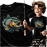 Śmieszne koszulki Troć 3D z wody wędkarska na ryby 134