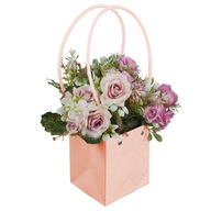 Łososiowa torebka kwiatowa prezentowa 35 cm na prezent ślub Dzień Matki