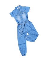 Kombinéza nohavícum jeans 110-116 cm 6 rokov bavlna