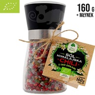 SÓL HIMALAJSKA CHILI z ziołami EKO BIO 160g + MŁYNEK Z MŁYNKIEM DARY NATURY