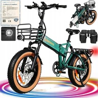 Skladací elektrický bicykel 1200W 15AH 50KM/H Olejová brzda 20"*4,0" tuková pneumatika