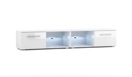 Moderná biela RTV skrinka s LED osvetlením-Minimalizmus vo vašej obývačke