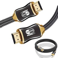 Kabel przewód hdmi 2.1 video ultra high speed 8k 60hz 4k 120hz hq gold 3m