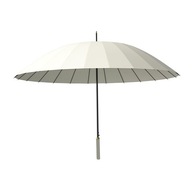 16 kostený dáždnik s dlhou rukoväťou, béžový, 103 cm x 80 cm