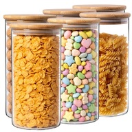 ÉLELMISZER TARTÁLYOK ÜVEG KONYHAI TÉSZTA TÉGELYEK FEDÉLLEL1,4L 6 db