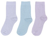 3x pastelové, trblietavé ponožky 26-30 EU