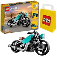 KLOCKI LEGO CREATOR 31135 MOTOCYKL VINTAGE 3W1 ZABAWKI DLA DZIECI + TORBA