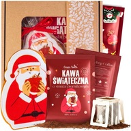 AJÁNDÉK SZETT KARÁCSONYI AJÁNDÉK MIKULÁS KÁVÉ MÉZESKALÁCS TEA DOBOZ