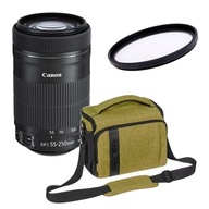 Canon EF-S 55-250mm IS STM + FILTR UV + Torba