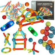 Klocki magnetyczne LED magnetic sticks duże patyczki świecące dla małych dz