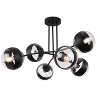MENNYEZETI LÁMPA CSILLÁR LÓGÓ FEKETE LOFT NAPPALI SZOBA ÜVEG GÖMBÖK