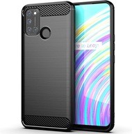 ETUI DO REALME 7I/C17 CARBON CASE PLECKI CZARNE KARBON + SZKŁO 9H