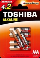Bateria alkaliczna Toshiba AAA (R3) 6 szt.