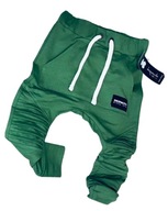 Despacito - chłopięce spodnie basic z przeszyciami, zielone rozm.98