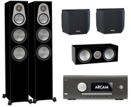 ARCAM AVR20 KLASA AB + MONITOR AUDIO SILVER 6G KINO 5.0 CZARNE / BLACK HGL