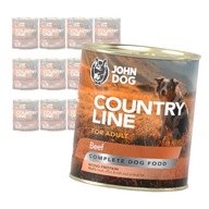 JOHN DOG COUNTRY LINE BEZZBOŻOWA MOKRA KARMA DLA PSA Z WOŁOWINĄ 12x800g