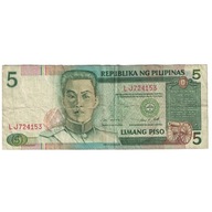 Banknot, Filipiny, 5 Piso, Undated (1995), KM:180,