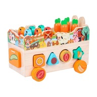 Kolorowa drewniana zabawka edukacyjna Montessori dla przedszkolaków w wieku powyżej 3 lat