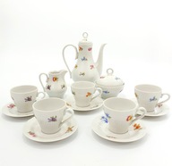 Porcelanowy serwis w kwiaty- do espresso/herbaty