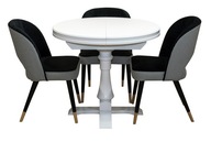 Zostava do obývačky: Okrúhly stôl +4 stolička velúr