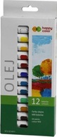 Farby olejne 12 kolorów 12ml Happy Color na płotno