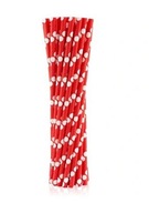 Rurki (słomki) pap. czerwone w białe groszki, 6x19