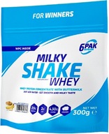Proteínový kondicionér 6PAK Milky Shake Whey 300 g Srvátkový proteín WPC