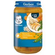 Gerber Junior Príkrm pre deti Zelenina s kuracím mäsom a kašou 12 m+ 250 g