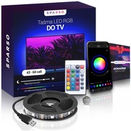 TAŚMA LED 4M RGB USB 5050 Podświetlenie do TV LEDY Pilot APLIKACJA Zestaw