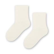 Bavlnené ponožky hladké ecru 3-6 mcy