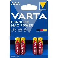 4x bateria LR03 Varta Longlife Max Power 1.5V AAA