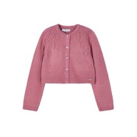 Sweter Mayoral 4310 rozpinany ciepły różowy ażurowy r.116