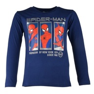 Granatowa bawełniana bluzka dziecięca z długim rękawem Spiderman r.134