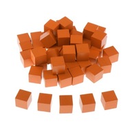 50 ks farebných drevených štvorcových blokov pre remeslá oranžová