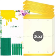 ERŐS RAGASZTÓS CSAPDA ROVARCSAPDA KÁRTEVŐK SÁRGA VIRÁGTARTÓ 40db