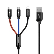 Kabel USB Baseus 3w1 USB-C/Lightning/Micro 3A 1,2m