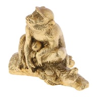 Mosiężne chińskie figurki zwierząt rzeźby Feng Shui małpa