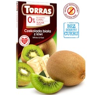 TORRAS Czekolada biała z kiwi bez cukru 75 g