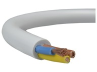 Przewód kabel warsztatowy OWY 3x1,5mm2 H05VV-F 500V miedź linka BIAŁY