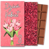 Tejcsokoládé ajándék nőnapra ajándék málnával 50 g