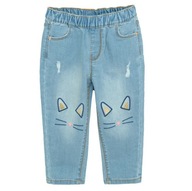 Cool Club Spodnie jeansowe dziewczęce kotek mom fit 116