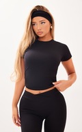 PRETTYLITTLETHING ČIERNE ŠPORTOVÉ TRIČKO 38 1EKB