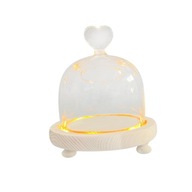 Glass Cloche Dome Clear Bell Jar Flowers Kryt Party Bell Jar 10x8cm Heart