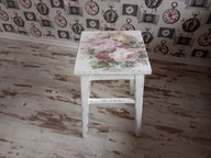 TABORET,STOŁEK, STOLICZEK, RÓŻE, SHABBY CHIC