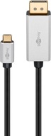 USB-C to DisplayPort Adapter Cable, 2 m, silver-black - USB-C connector Dis