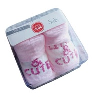 COOL CLUB Skarpety niemowlęce dziewczęce białe różowe r. one size 13/15