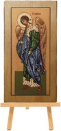 MAJK Ręcznie wykonana ikona religijna ARCHANIOŁ GABRIEL 25 x 44 cm Duża