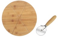 Bambusowa deska do pizzy z nożem